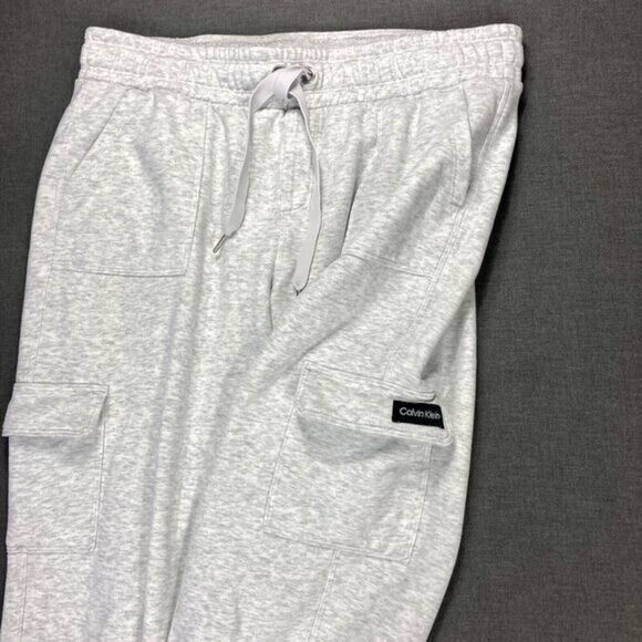 Calvin Klein Cargo Joggers Womens Size XL Grey Drawstring Streetwear Sweatpants - Picture 4 of 15